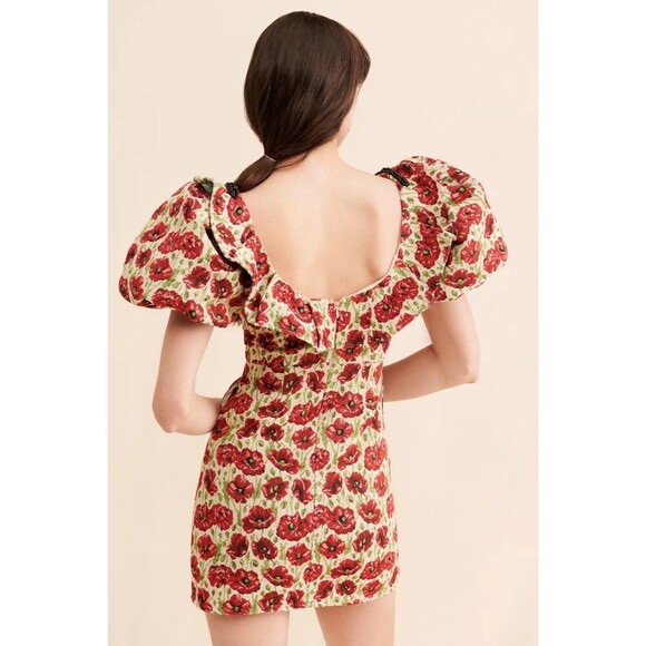 Sister Jane Shirley Poppy Tapestry Dress Puff Sleeve Mini Garden Cottage Prairie - Picture 3 of 11